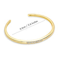 Front view of CZ Cuff in Sterling Silver, Yellow Gold Flashed