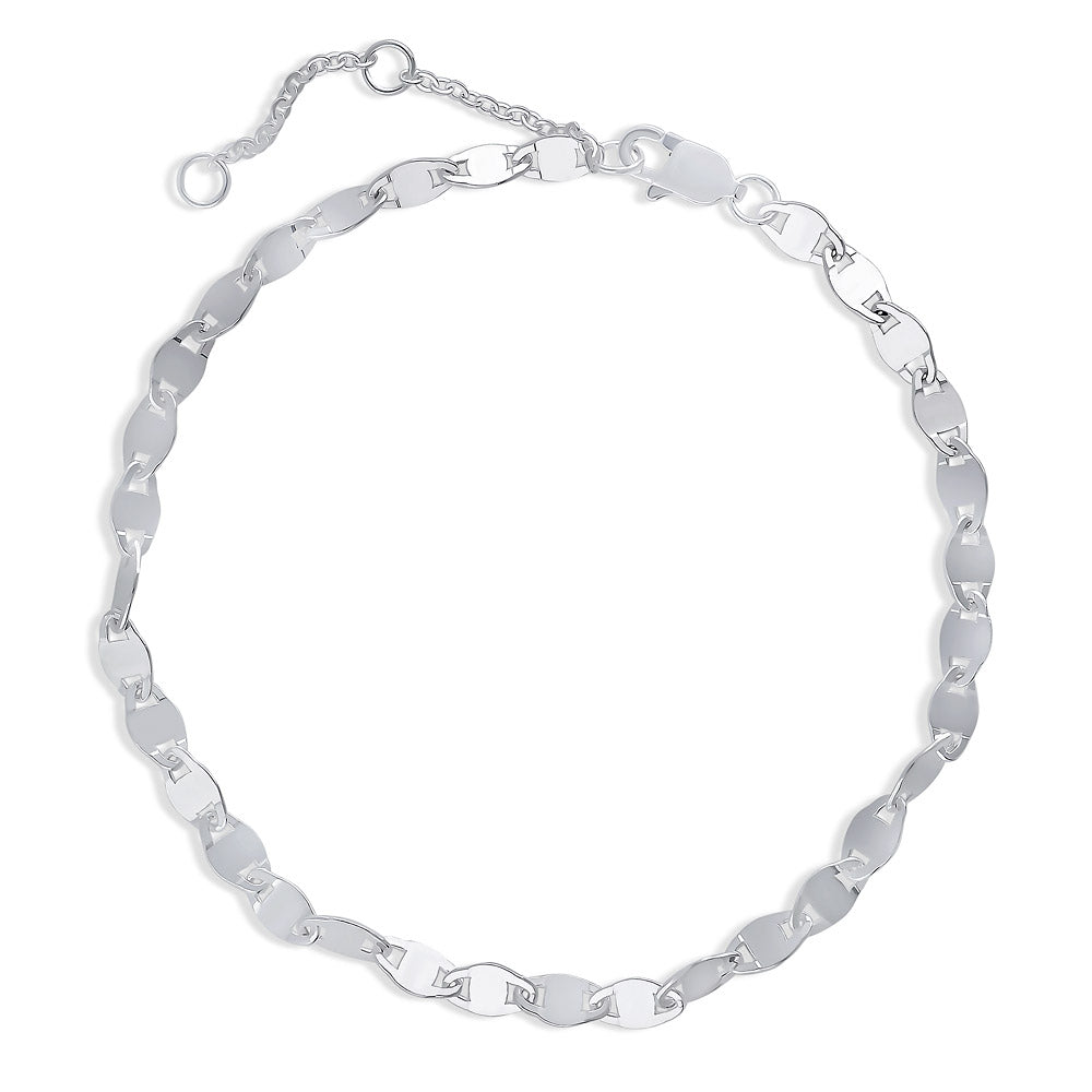 Link Bracelet in Sterling Silver, No Plating