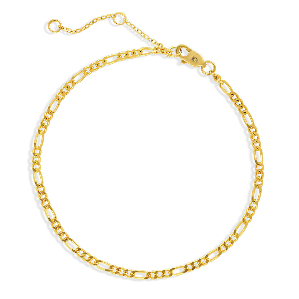 Figaro Chain Bracelet in Sterling Silver