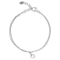 Heart Paperclip Charm Bracelet in Sterling Silver, Rhodium Plated