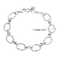 Front view of Open Oval Lightweight Link Bracelet, Silver-tone