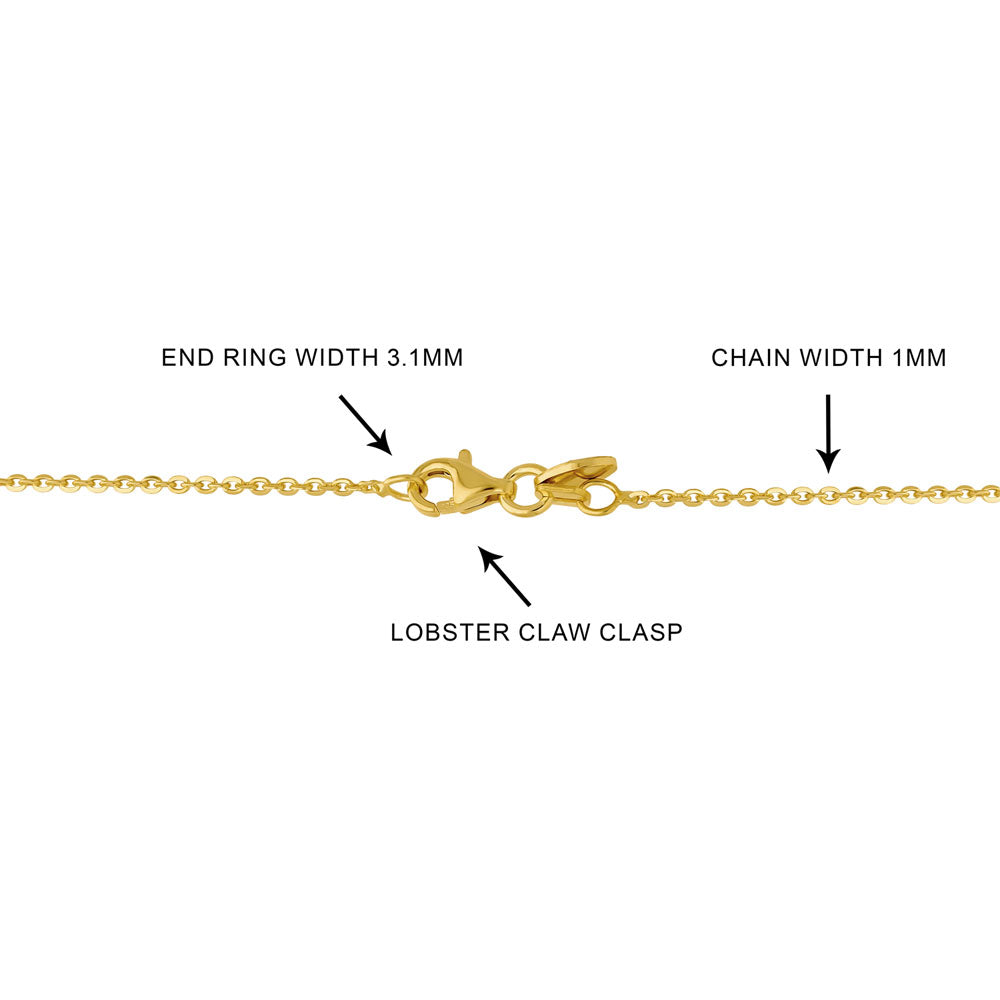 Italian Rolo Chain Necklace in Gold Flashed Sterling Silver