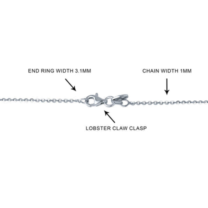 Italian Rolo Chain Necklace in Sterling Silver