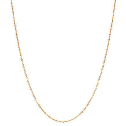 Italian Rolo Chain Necklace in Rose Gold Flashed Sterling Silver