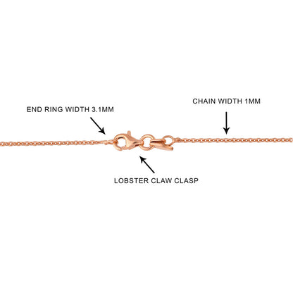 Italian Rolo Chain Necklace in Rose Gold Flashed Sterling Silver