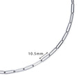 Angle view of Paperclip Link Chain Necklace in Sterling Silver 3mm, Rhodium Plated