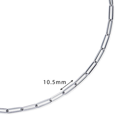 Paperclip CZ Layered Chain Necklace Set in Sterling Silver