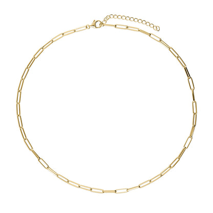 Paperclip Layered Link Chain Necklace Set in Sterling Silver 3mm