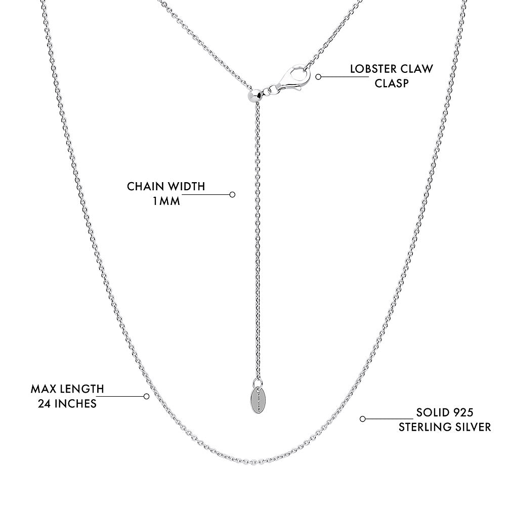 Front view of Adjustable Slider Rolo Chain Necklace in Sterling Silver, 2-Piece, 8 of 12