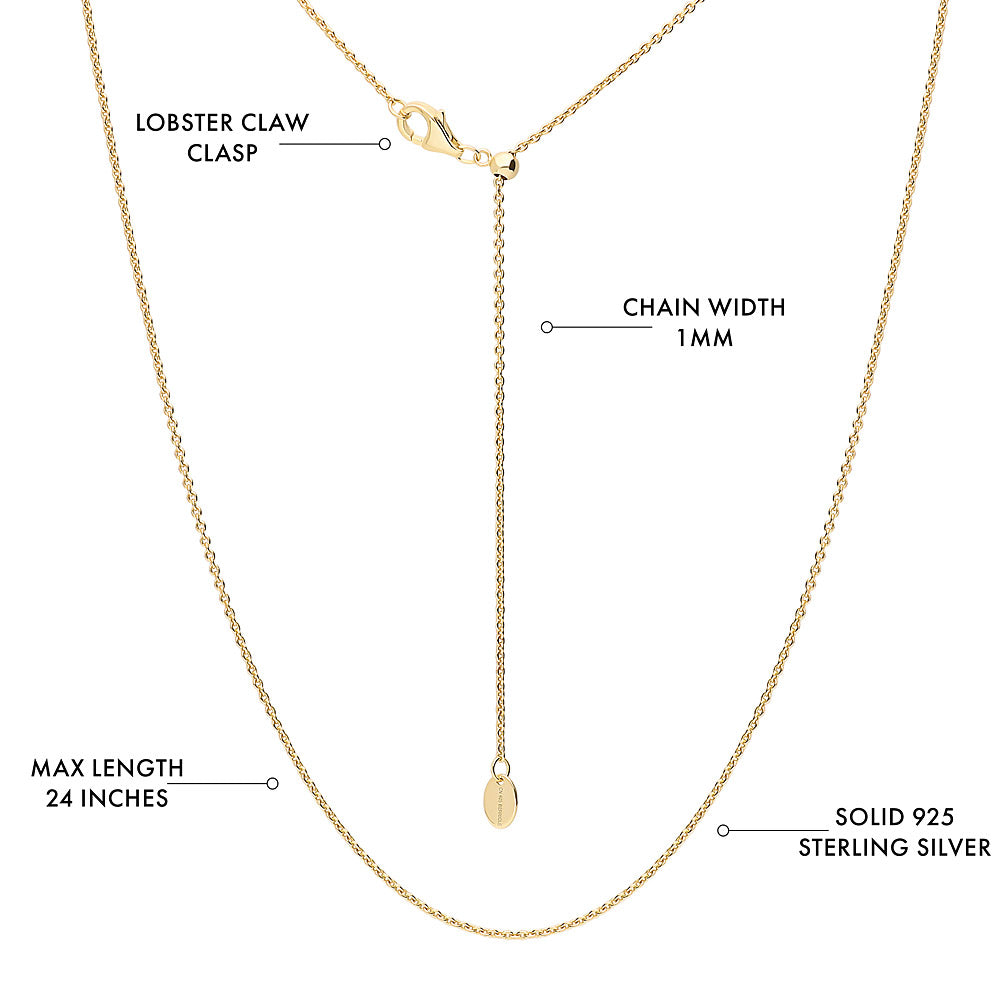 Front view of Adjustable Slider Rolo Chain Necklace in Sterling Silver, 2-Piece, 9 of 12