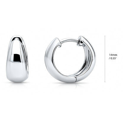 Dome Huggie Earrings in Gold Flashed Sterling Silver, 2 Pairs
