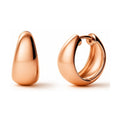 Dome CZ Small Huggie Earrings in Sterling Silver 0.6 inch, Rose Gold Flashed