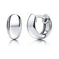 Dome Mini Huggie Earrings in Sterling Silver 0.5 inch, Rhodium Plated