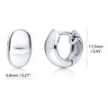 Dome Mini Huggie Earrings in Sterling Silver 0.5 inch, Rhodium Plated
