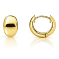 Dome Mini Huggie Earrings in Sterling Silver 0.5 inch, Yellow Gold Flashed