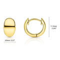 Dome Mini Huggie Earrings in Sterling Silver 0.5 inch, Yellow Gold Flashed