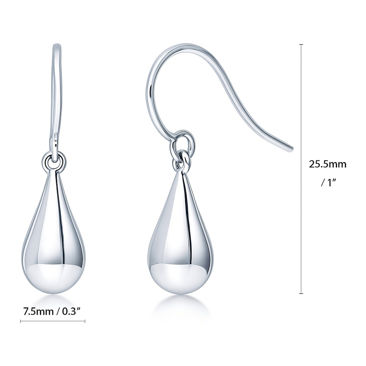 Teardrop Necklace and Earrings in Sterling Silver