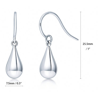 Teardrop Necklace and Earrings in Sterling Silver