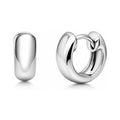 Dome Mini Huggie Earrings in Sterling Silver 0.5 inch, Rhodium Plated
