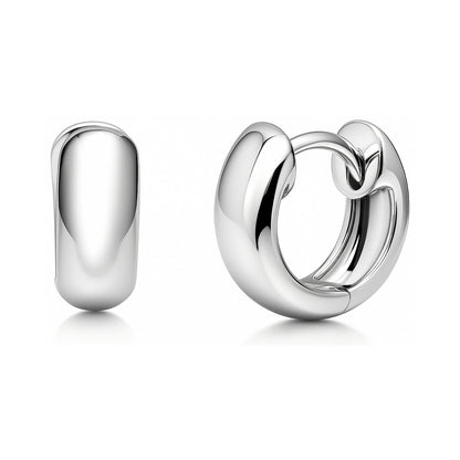 Dome Huggie Earrings in Gold Flashed Sterling Silver, 2 Pairs