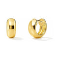 Dome Mini Huggie Earrings in Sterling Silver 0.5 inch, Yellow Gold Flashed