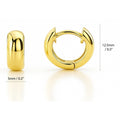 Dome Mini Huggie Earrings in Sterling Silver 0.5 inch, Yellow Gold Flashed