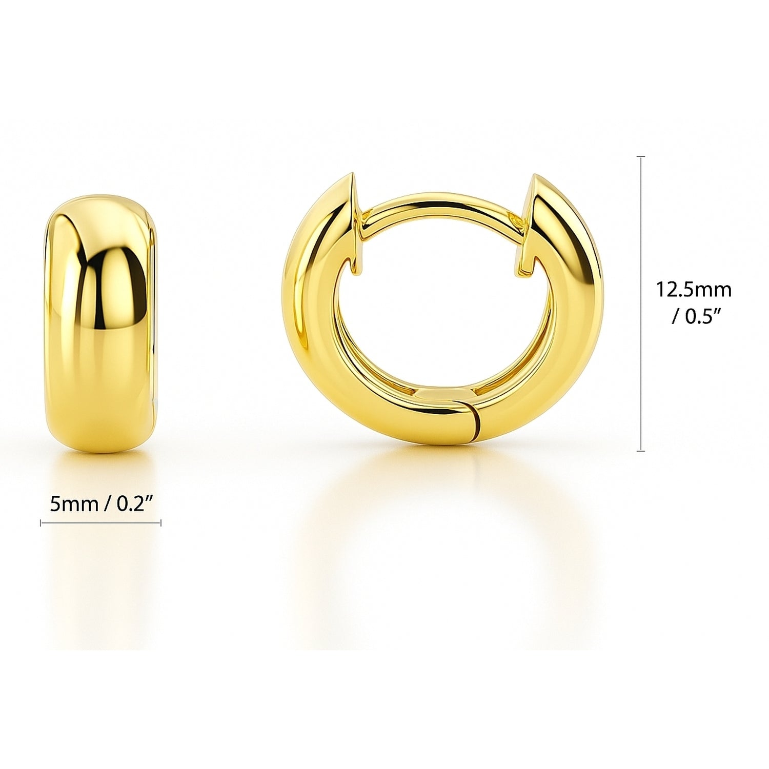Dome Huggie Earrings in Gold Flashed Sterling Silver, 2 Pairs, 12 of 12