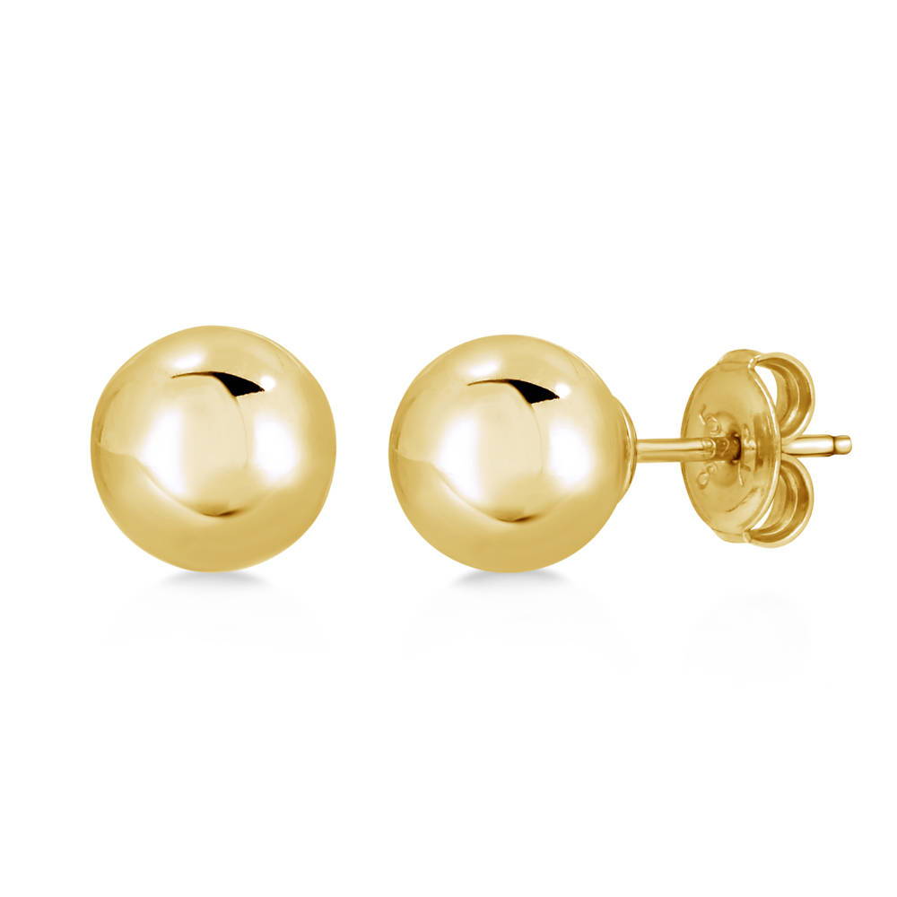 Ball Bead Stud Earrings in Gold Flashed Sterling Silver, 1 of 2