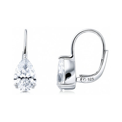 Solitaire CZ Earrings in Gold Flashed Sterling Silver, 2 Pairs