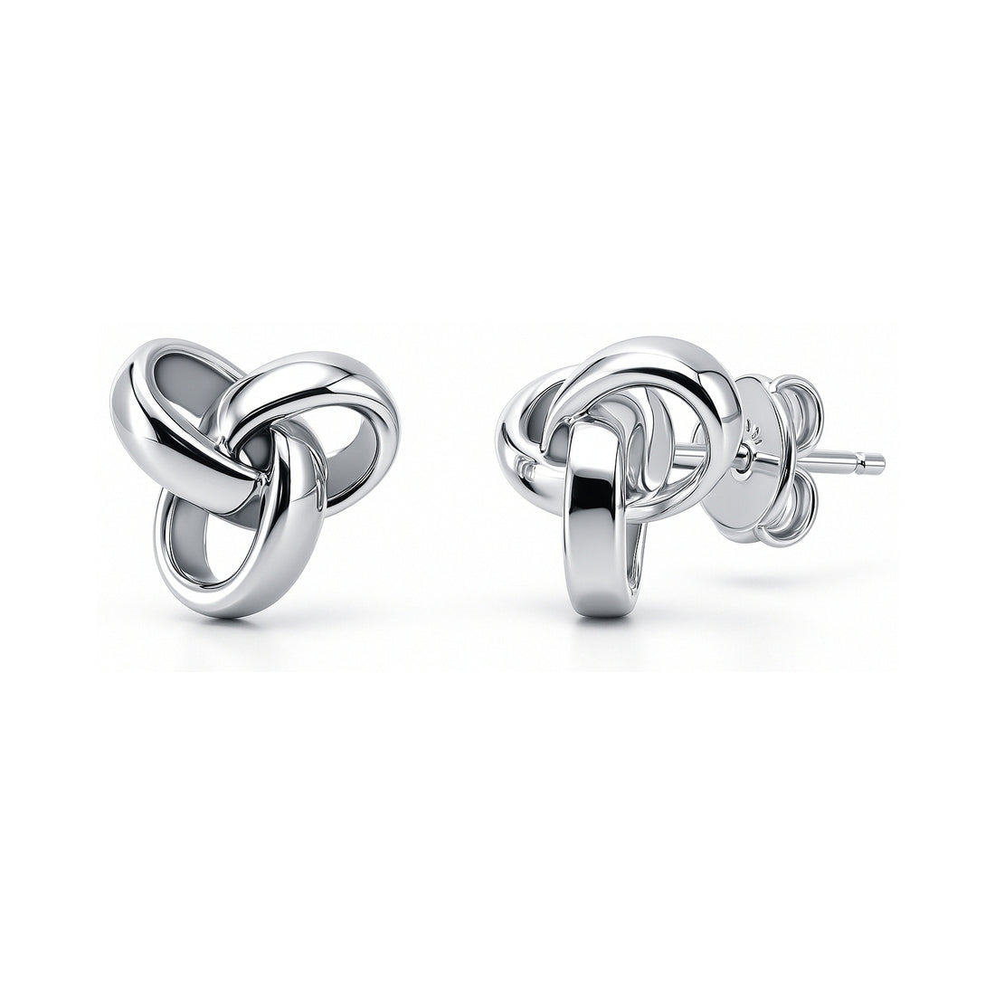 Love Knot Stud Earrings in Sterling Silver