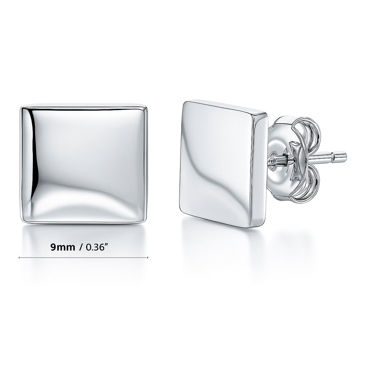 Cross Square Stud Earrings in Sterling Silver, 2 Pairs, 8 of 11