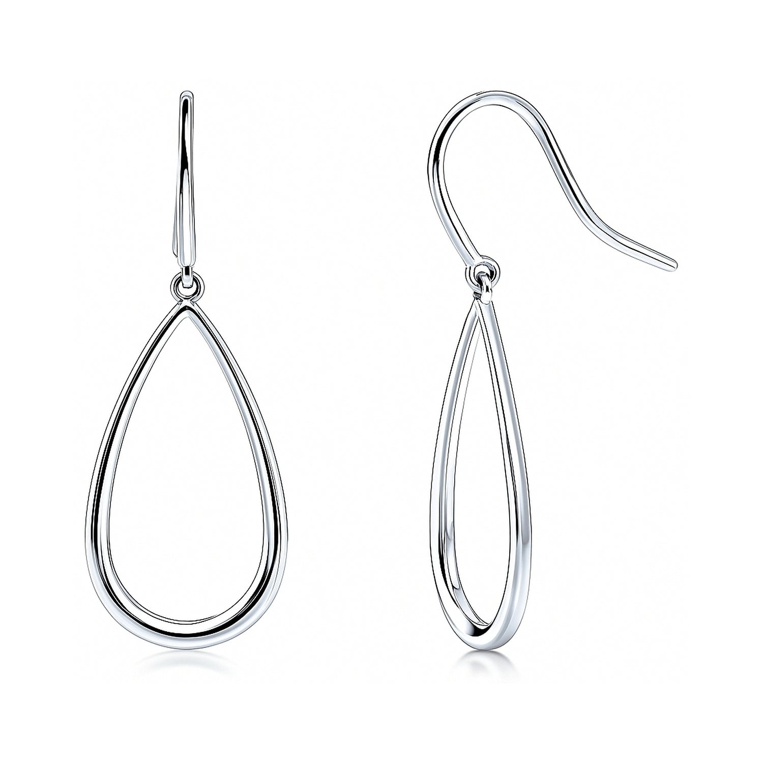 Teardrop Fish Hook Earrings in Sterling Silver, 1 of 5