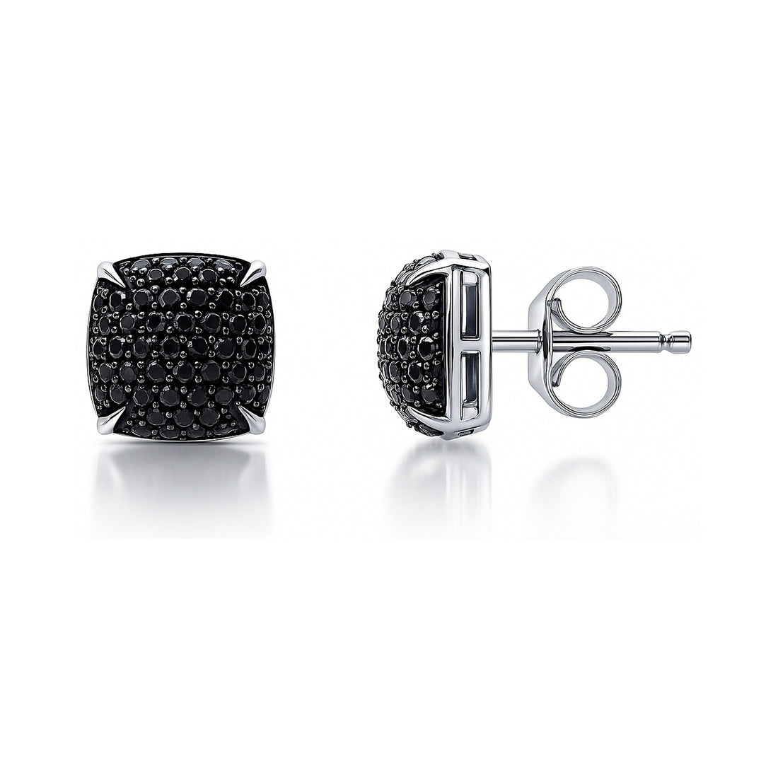 Square CZ Stud Earrings in Sterling Silver