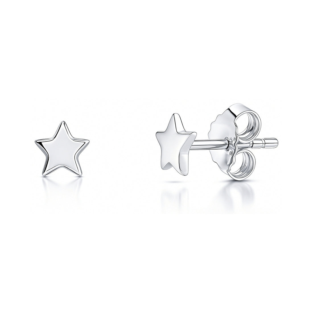 Star Cartilage Stud Earrings in Sterling Silver