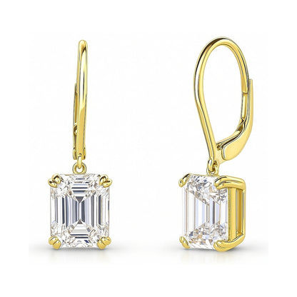 Solitaire CZ Earrings in Gold Flashed Sterling Silver, 2 Pairs