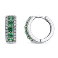 5-Stone CZ Mini Huggie Earrings in Sterling Silver 0.5 inch