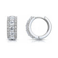 5-Stone CZ Mini Huggie Earrings in Sterling Silver 0.5 inch, Clear