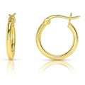 Small Hoop Earrings in Sterling Silver 0.6 inch, Yellow Gold Flashed