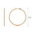 CZ Large Inside-Out Hoop Earrings in Sterling Silver 2.5 inch, Rose Gold Flashed