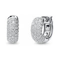 Dome CZ Mini Cartilage Huggie Earrings in Sterling Silver 0.5 inch, Rhodium Plated