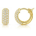 Dome CZ Mini Cartilage Huggie Earrings in Sterling Silver 0.5 inch, Yellow Gold Flashed