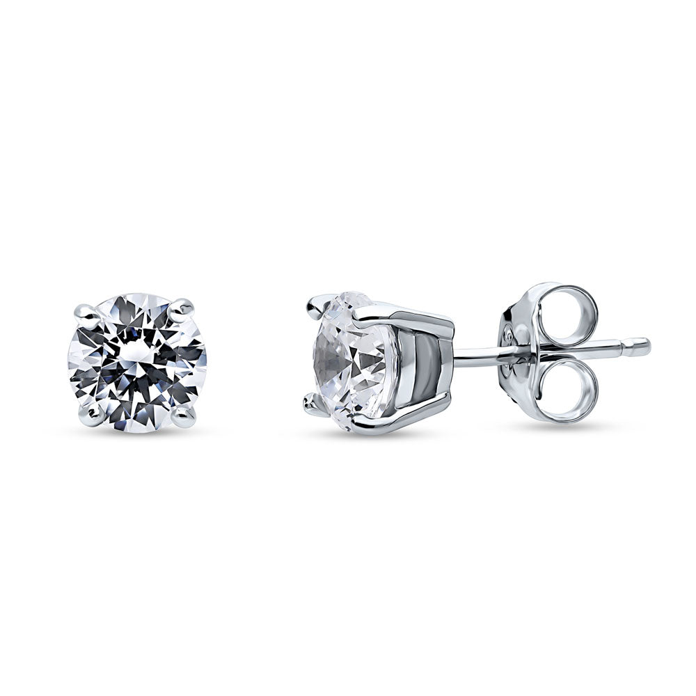Solitaire 1.6ct CZ Cartilage Stud Earrings in Sterling Silver