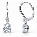 Solitaire CZ Leverback Earrings in Sterling Silver, 7mm