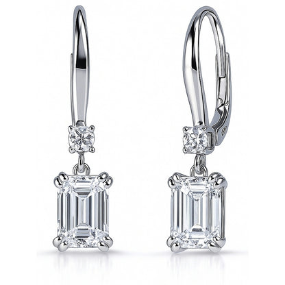Solitaire CZ Earrings in Gold Flashed Sterling Silver, 2 Pairs
