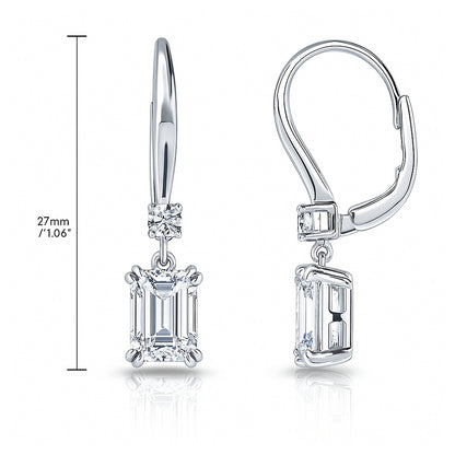 Solitaire CZ Earrings in Gold Flashed Sterling Silver, 2 Pairs