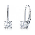 Solitaire CZ Leverback Earrings in Sterling Silver, 5mm