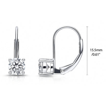 Solitaire CZ Earrings in Gold Flashed Sterling Silver, 2 Pairs