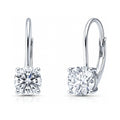 Solitaire CZ Leverback Earrings in Sterling Silver, 6mm