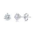 Solitaire CZ Stud Earrings in Sterling Silver, 6mm