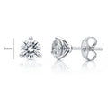 Solitaire CZ Stud Earrings in Sterling Silver, 6mm